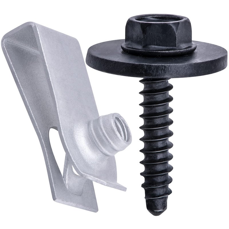 Rexka 15 Sets Fender Liner Bumper Cover Splash Shield Wheelhouse Liner Bolt Screw U Nuts Kit for GM 11570498 Chevrolet Camaro Colorado Corvette Cruze Equinox Silverado Malibu Traverse CadilacBuick - Image 1